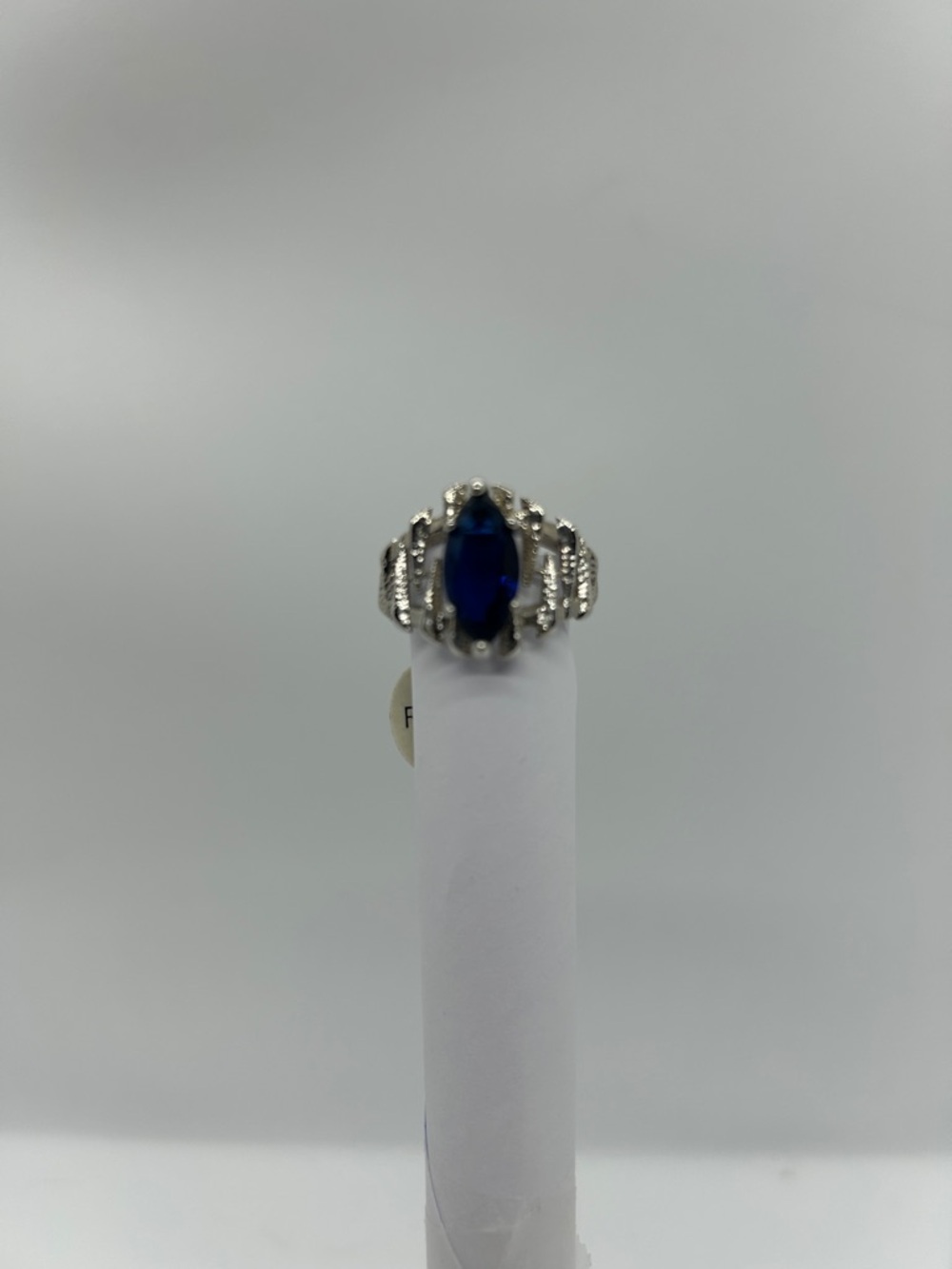 Marquise Blue Stone Silver-Accent Ring